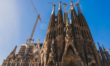 Low Angle Shot of the Construction of The Sagrada Familia