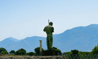 Sculpture in the Ruins of the Ancient City of Pompeii