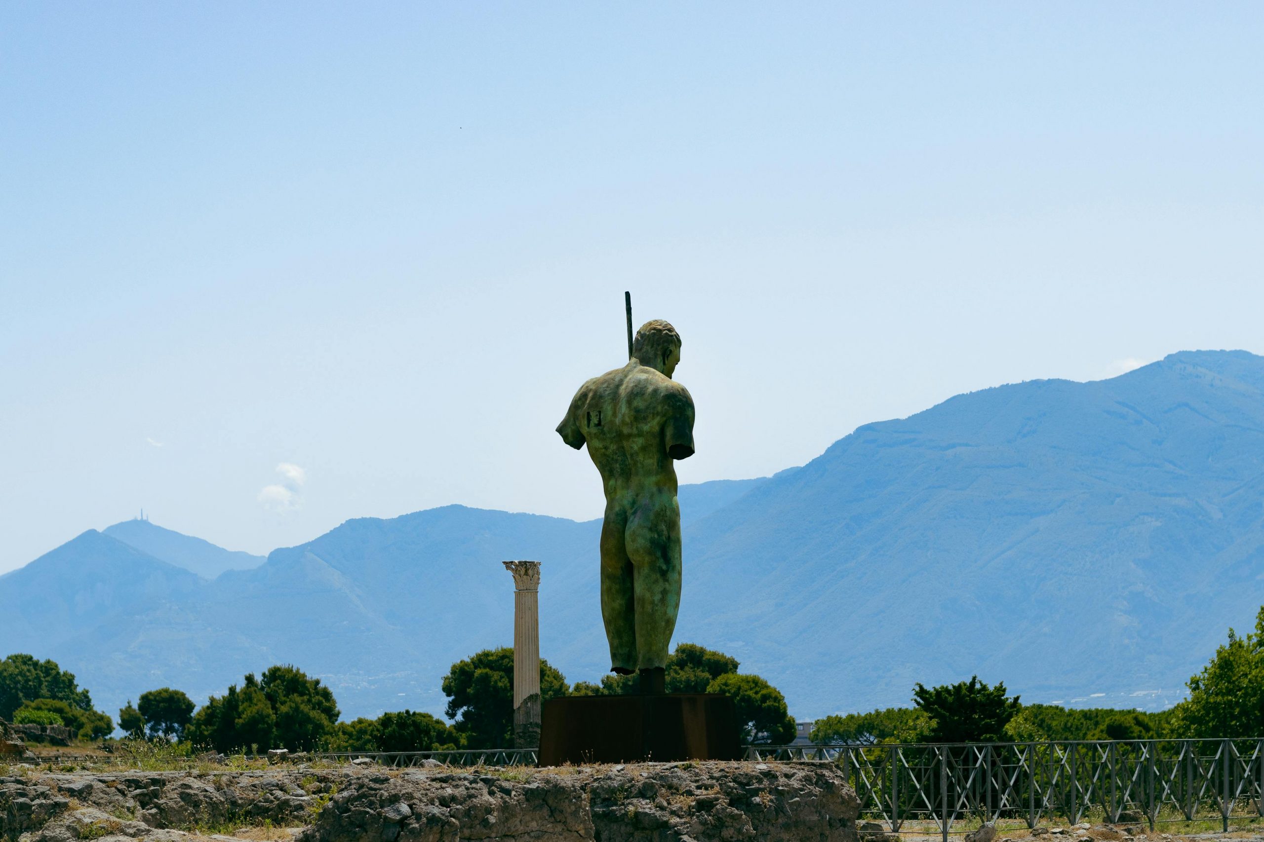 Sculpture in the Ruins of the Ancient City of Pompeii