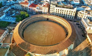 Bullfight arena in city district in Spain