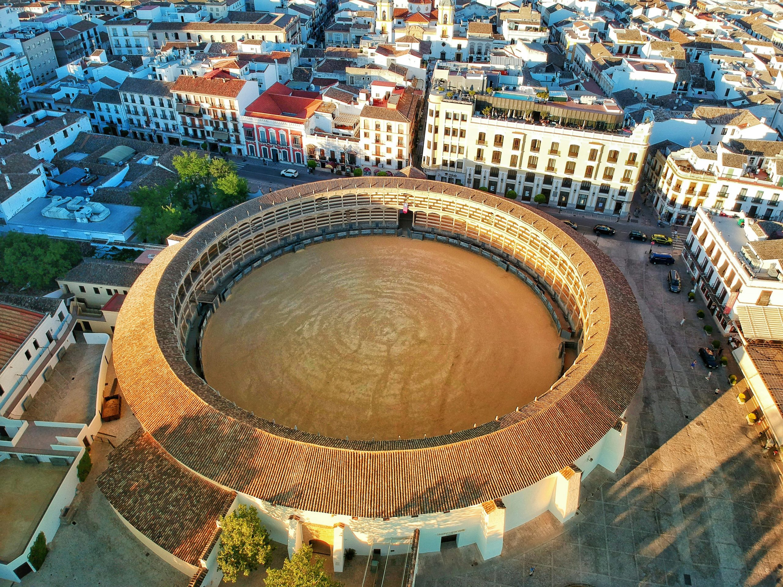 Bullfight arena in city district in Spain